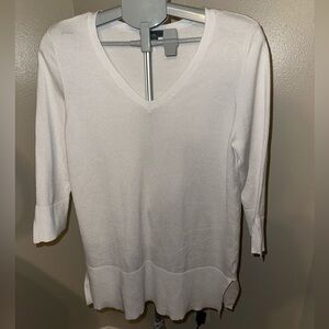 89th & Madison White Knit Tunic Sweater